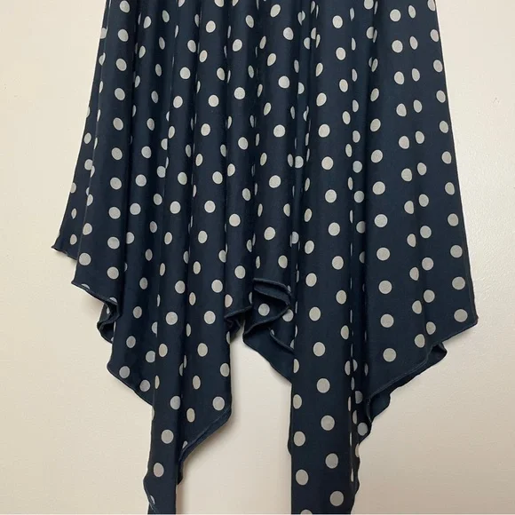 Comfy USA Dress Small Sleeveless Polka Dots Asymmetrical Hem Stretch Lagenlook - Picture 7 of 12
